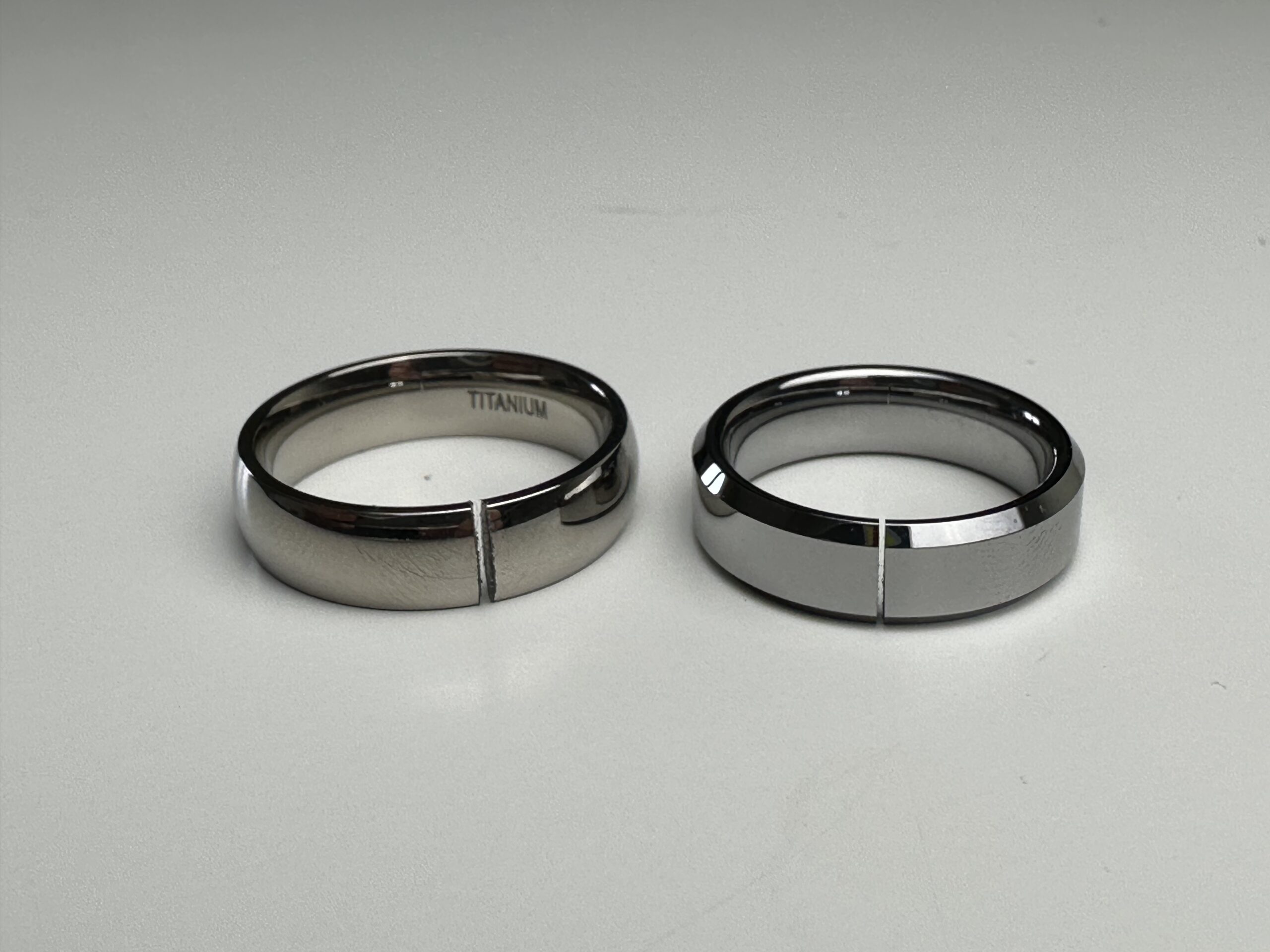 Titanium rings cut during ring removal